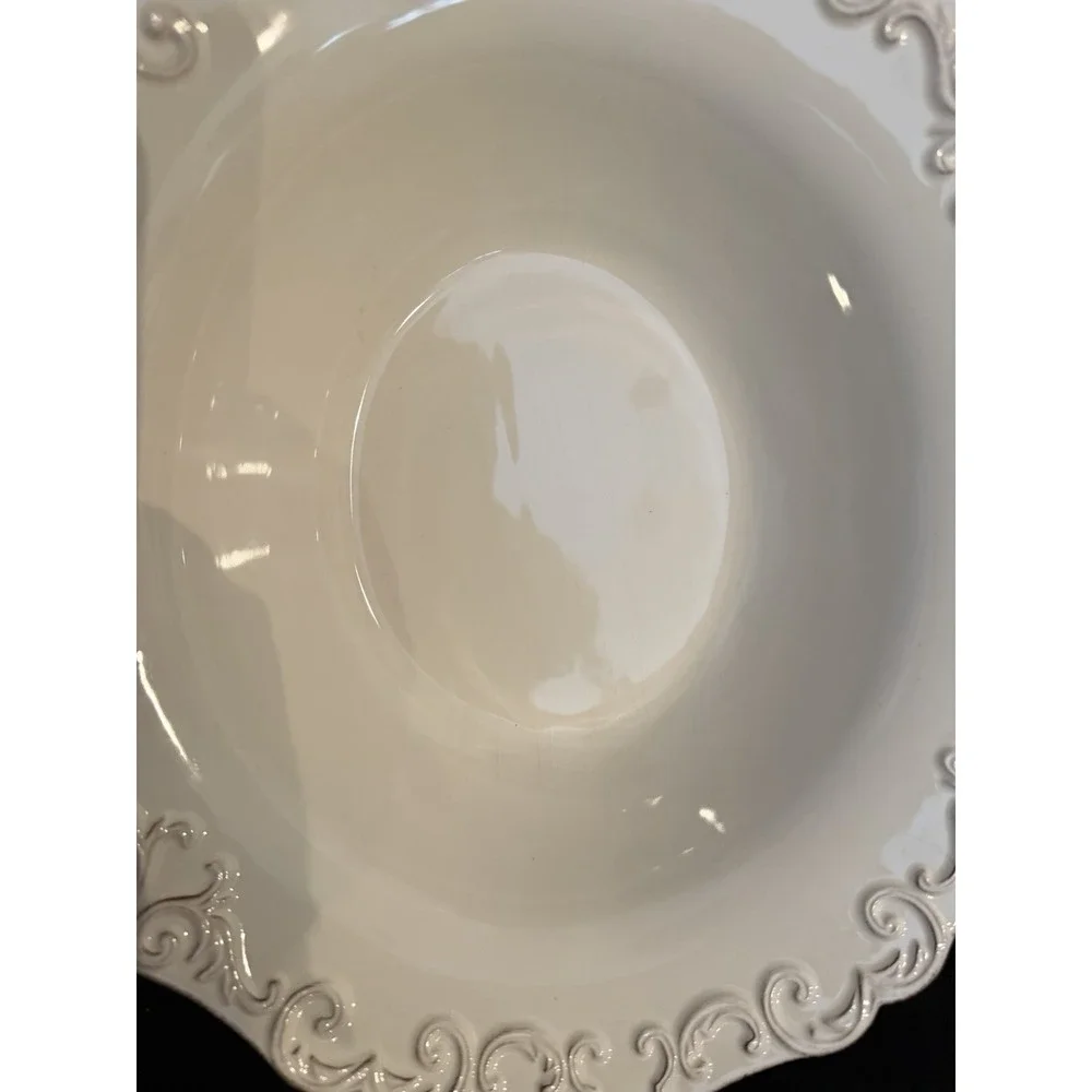 Crate and Barrel Evette 12 Large Oval Salad Serving Bowl Made In Portugal